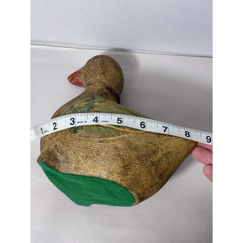 Vintage Hand-Painted Ceramic Duck Planter Antique Small Heavy